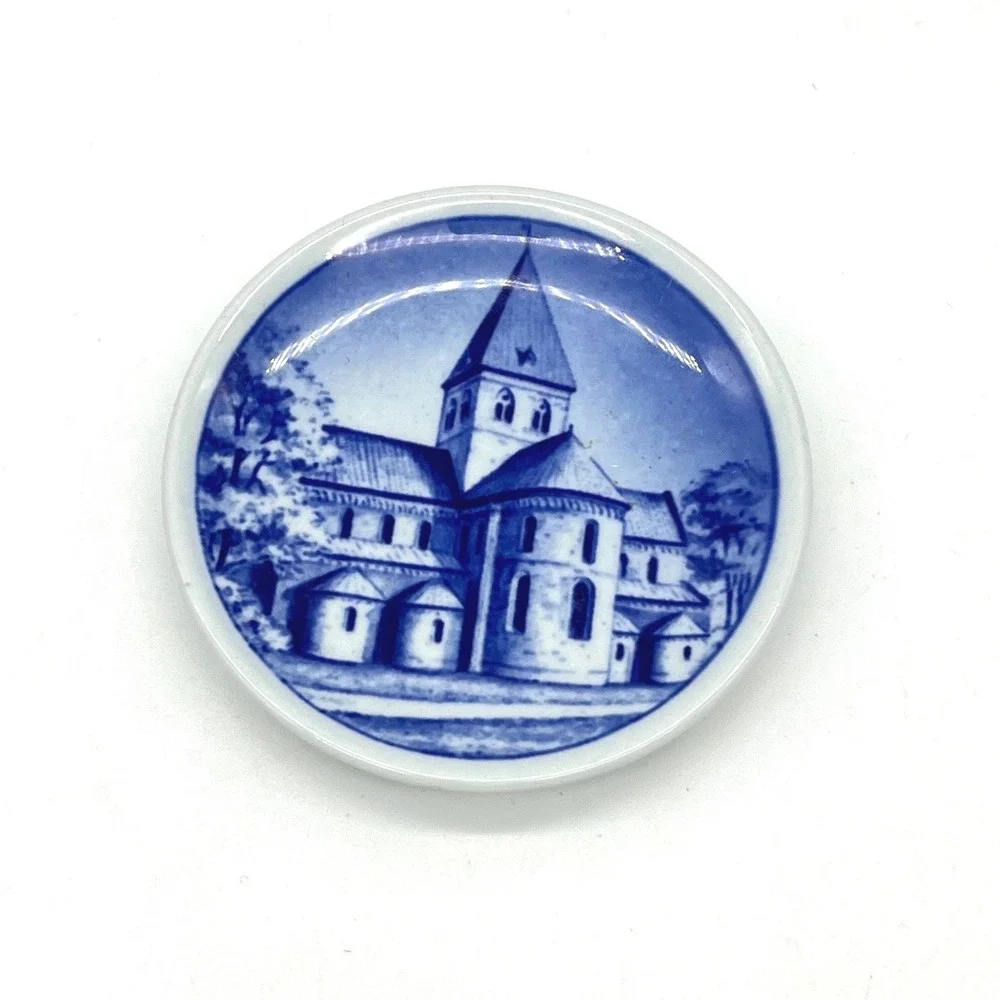 Royal Copenhagen Fajance Ringsted Kirke Collector Plate 101 2010 Blue White‎